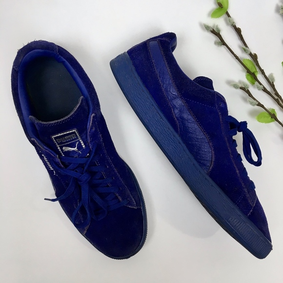 blue suede tennis shoes